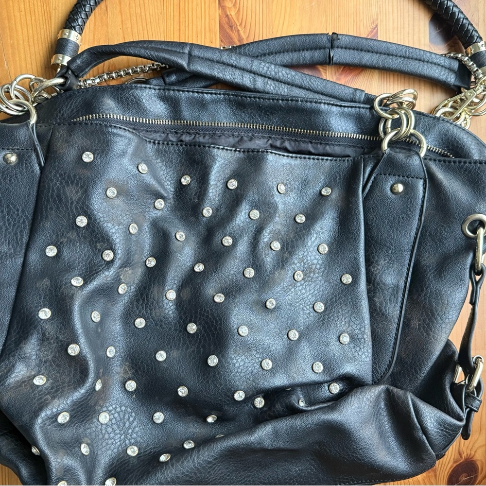 Charming Charlie Black Studded Shoulder Bag